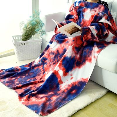 China Good Price Polyester Sleeve Portable Household Lazy Convenient Relaxation TV Blanket Portable Blanket for sale