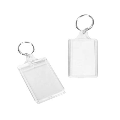 China Plastic Cheap Blank Plastic Clear Acrylic Photo Frame Keychains For Promotion for sale