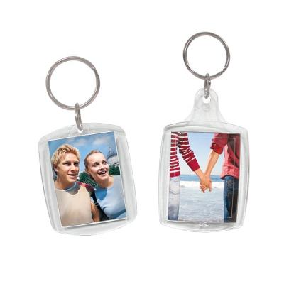 China Plastic Plastic Clear Acrylic Photo Frame Keychain Key Ring for sale