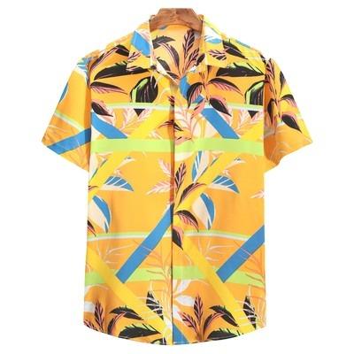 China Anti-Wrinkle Mens Summer Hawaiian Floral Print Casual Short Sleeve Shirts For Beach for sale