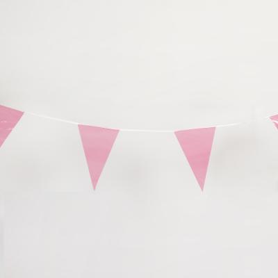 China Single Printing Pennant Triangle Pink Bunting Flag for sale