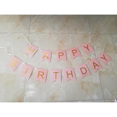 China Wholesale Hanging Foiled Paper Happy Birthday Banner For Birthday Party Supplies for sale