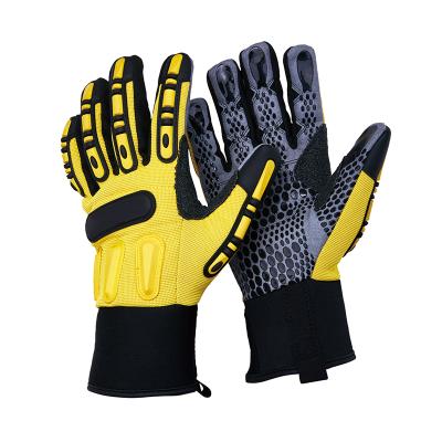 China M0358 TPR Anti-Impact Gloves Synthetic Leather Light Duty Mechanic Gloves For Work With PVC Dots for sale