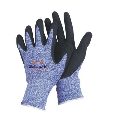 China Industrial N-D133 13G HPPE Knitted With Sandy Nitrile Coated Level 5 Cut Resistant Gloves for sale