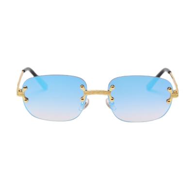 China Glasses Vintageframes Sunglasses Company, Unique Vintage Fashion Sunglasses Men's Rimless Sunglasses for sale