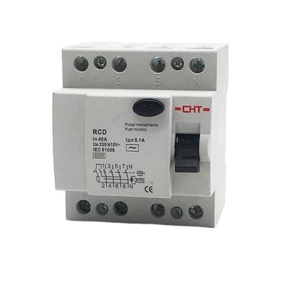 China PA66 Factory Supply Price 4P Electromagnetic Interesting Residual Current Circuit Breaker for sale