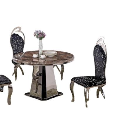 China Round dining table A8037 artificial marble round dining table with high quality for sale