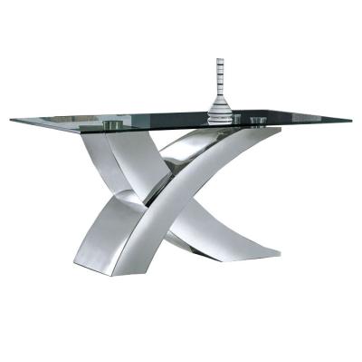 China X01 X Classic Shape Top Heavy Duty Stainless Steel Dining Table Base And Chairs for sale