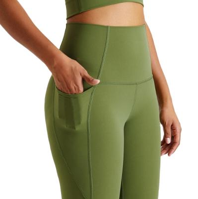 China Breathable Eco-Friendly Recycled Nylon Nylon Pants Women's Naked Hip Lift Fitness Pants Tight-fitting Quick-Dry Working for sale