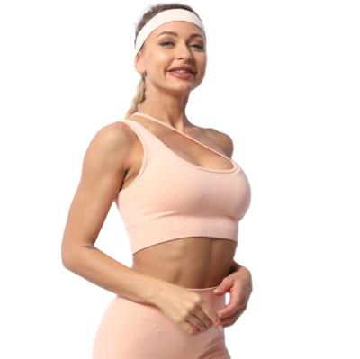 China New Breathable Yoga Wear Cross - Type Sports Underwear Beauty Seamless Back Yoga Bra One Shoulder Tank Top Tank Tops Camisole Body Tight Tank Tops for sale