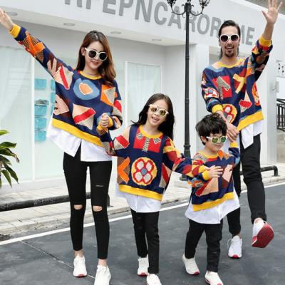 China Anti-pilling new 2021 spring parents and children hoodie fashion cotton sweatshirt matching clothes KS3558 for family for sale