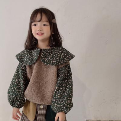 China KS7352 Winter Girls Anti-Shrink Clothes Quilting Main Cute 2021 Girls Thick Turn Down Collar Sweatshirt Girls for sale