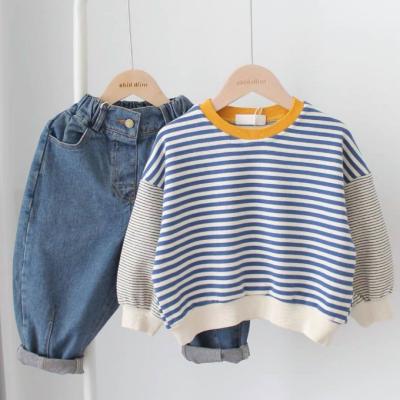 China 2021 Boy Kids Boys KS4366 Sustainable Clothes Cotton Casual Stripe Sweatshirt for sale