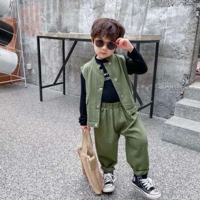 China KS3707 Boys Sportswear Spring Casual Boys New 2021 Invest Boys Two Piece Pants Set Simple Set for sale