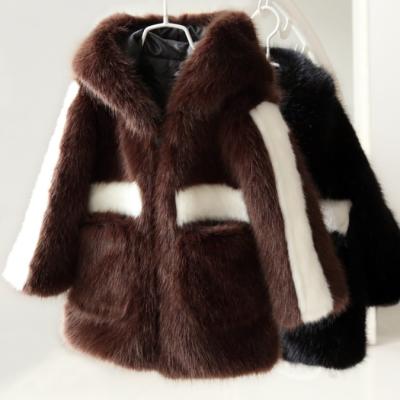 China KS1875 Warm Design Kids Faux Mink Coat Fashion Boys Thick Fur Coats Even Hooded Anti-Shrink for sale