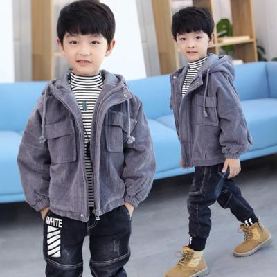 China New Winter KS1783 Boys Corduroy Boys Viable Jacket Fashion Blank Hooded Jacket for sale