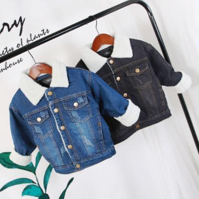 China New 2019 Fur Denim Jackets Boys Fashion KS1414 Boys Single Winter Viable Jacket for sale