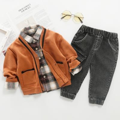 China KS1858 fashion baby boy anti-shrink clothes set autumn new baby 3 piece set for sale