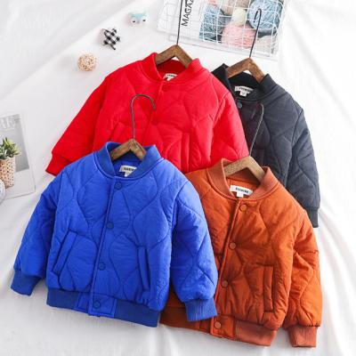 China White KS1913 Anti-Shrink Plain Baby Winter Jacket Solid Color Baby Bioy Bomber Jacket for sale