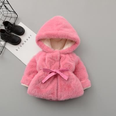 China KS1802 Anti-wrinkle baby soft warm hoody coat baby faux fur coat new nice winter for sale