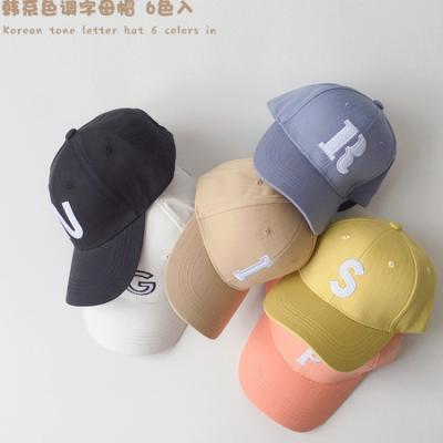 China KS5616 embroidery casual kids caps different colors alphabet unisex baseball cap for kids for sale