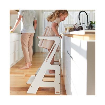 China Wooden Kitchen Chair Montessori Furniture Kitchen Helper Stools Comfortable Kids Learning Stool With Adjustable Study TOWER for sale