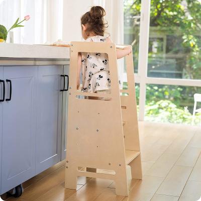 China Factory Adjustable Height Adjustable Kitchen Step Stool for Toddlers Montessori Learning Stool for Kids Holding Aid for Kids for sale