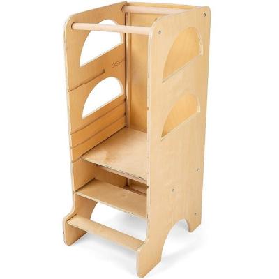 China 2022 Selling Stage Kids Stools Toddler Adjustable Hot Wooden Stool Multifunctional Kitchen Helper (Size) for sale