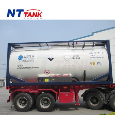 China GB/T 1591-Q345D GB/T 1591-Q345D 23000L 20' liquid transport gas ISO tank shipping container for lpg for sale