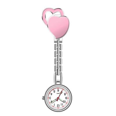 China Modern Heart Shaped Night Light Double Heart Nurse Watch Waterproof Student Examination Watch for sale