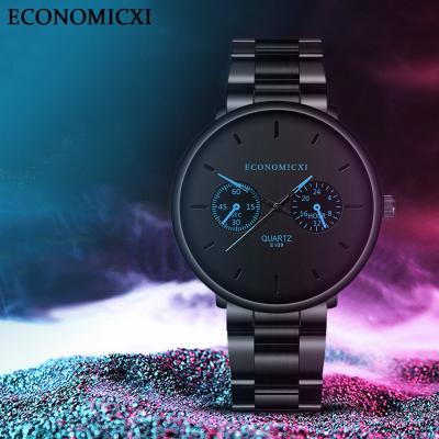 China New Economicxi Watch Day/Date Multi Function Sports Student Watch Steel Strap Men's Fashion Watch for sale