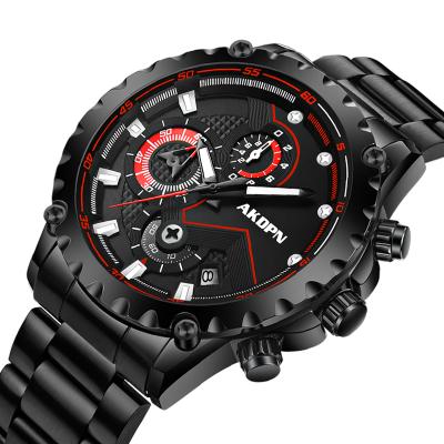 China AKDPN Chronograph New Fashion Men's Watches With Stainless Steel Top Brand Sports Chronograph Quartz Watch Luxury Men Relogio Masculino for sale