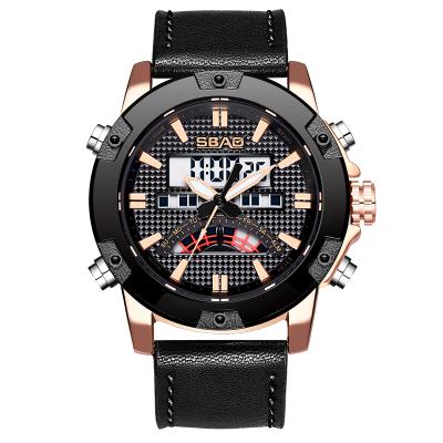 China Top Brand SBAO Chronograph Fashion Watch Leather Mens Analog Liters Sport Watches Luxury Waterproof Men Wristwatch Clock for sale