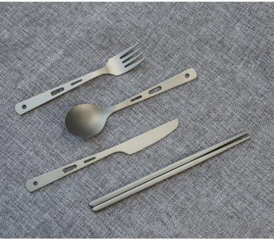 China Contemporary Pure Titanium Dinnerware Set Fork Spoon Knife Outdoor Portable Chopsticks For Picnic Kitchen Camping Hiking Climbing for sale