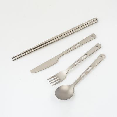 China Factory Direct Sales Contemporary Portable Hygiene Travel Titanium Cutlery Set for sale