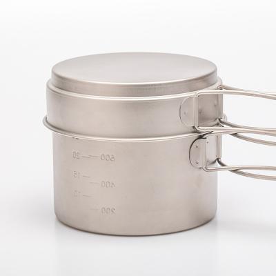 China Outdoor Hot Selling Outdoor Portable Teapot Set Cookware Pure Titanium Camping Pot for sale