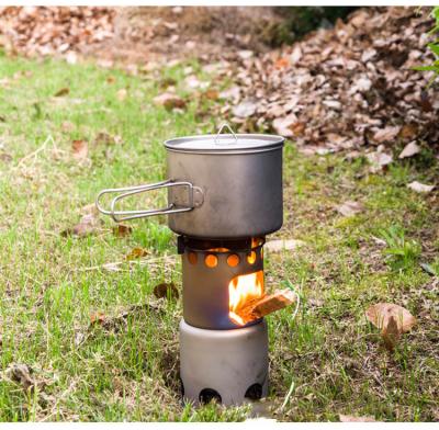 China Outdoor Titanium Outdoor Portable Bentwood Stove For Picnic Kitchen Camping Hiking Climbing Pot Recycling Walking Set for sale