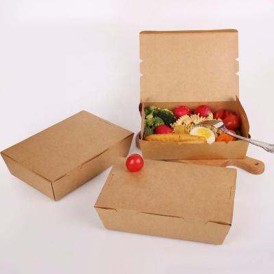 China Cardboard Envases Para Comida Disposable Kraft Paper Lunch Box, Fast Food Takeout Box for sale