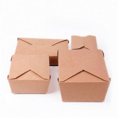 China Disposable Recycle Paper Lunch Box, Kraft Take Out Box, Grocery Container for sale