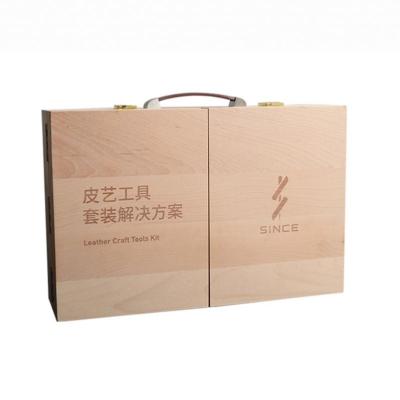 China Recycled Materials Customized Creative High End Portable Wooden Gift Packing Storage Wooden Box Wine Box With Custom Logo for sale