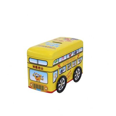 China Wholesale Creative Piggy Bank Bus Tin Box Save Money Tin Box Storage Gift Gift Pencil Customize Metal Packaging for sale