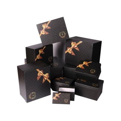 China Handmade Customize Rectangle Elegant Black Box Gift Box Exquisite Toy Chocolate Gift Packaging Paper Box for sale