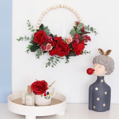 China silk & Amazon Plastic Hit Wholesale Artificial Flower Garland Flower Wreath For Home Wedding Decorations for sale