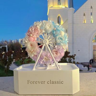 China Preserved Rose ZanTe 2022 Preserved Flower Perpetual Ferris Wheel Rose Gift Box Valentine's Day Birthday Gift Christmas Eternal Flowers for sale