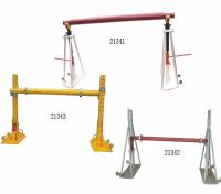China 20 Ton Cable Drum Stand With Jack In Line Construction de levantamento hidráulico à venda