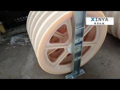 five nylon wheels diameter 660mm bundled conductor pulley for overhead line transmission