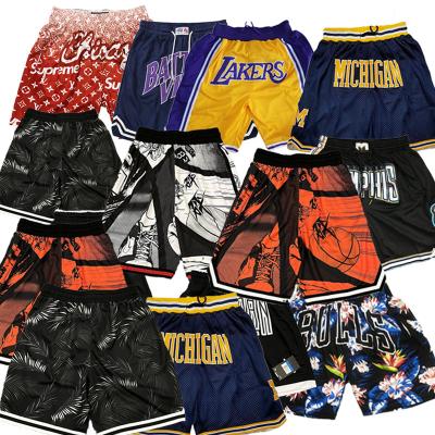 China Colorful Custom Pocket Mesh Basketball Men Shorts Quick-drying Logo Sublimation Real Thick Mesh Fabric Zipper for sale