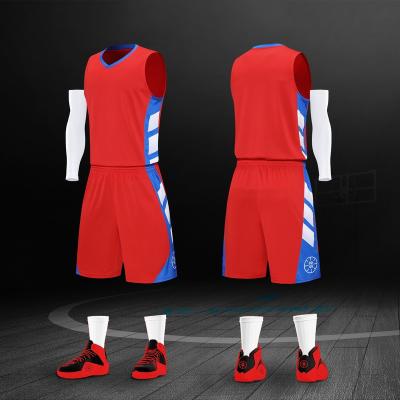 China Best Design Breathable High Quality Custom Logo Basketball Uniforms Reversible Latest Design Sublimation Basketball Tank Top Set Color for sale