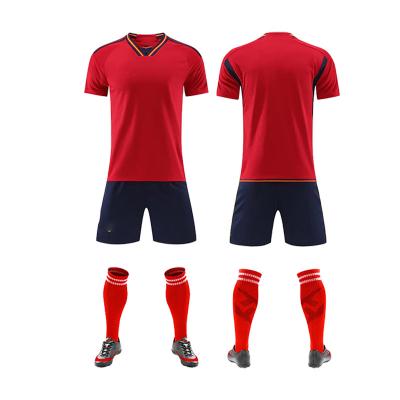 China 2023 Professional Quick-Drying Stripe Printing Soccer Uniforms Season Streetwear Soccer Practice Jersey Football Soft Quick Dry T-Shirt for sale