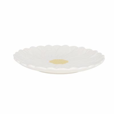 China 6.7 Inch Sustainable Ceramic Rose Flower Shaped Ceramic Floral Plate Charger Dishes To Wedding Decoration Microwave Dish Ceramic Plate for sale